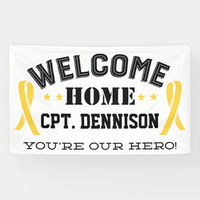 Welcome Zuhause Yellow Ribbon Stationierung Banner (Horizontal)