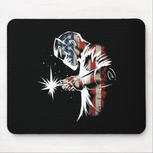 Welder American Flag Usa Patriotic Welder Gift Mousepad