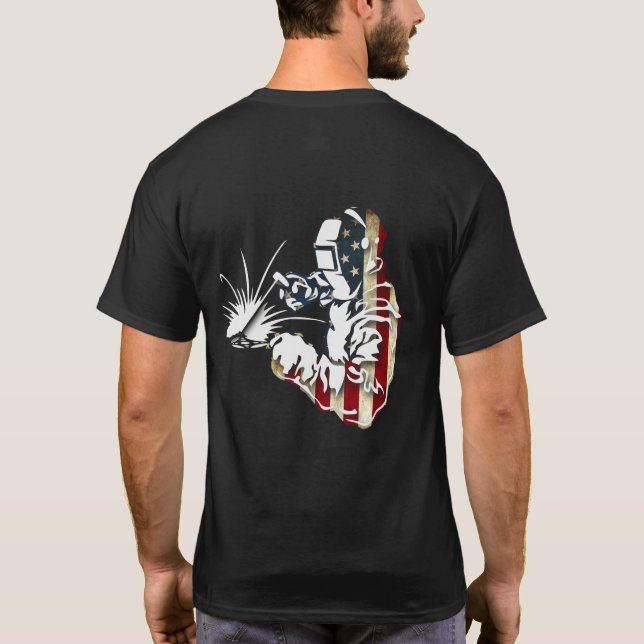 Welder American Flag USA Patriotic Welder Gift T-Shirt (Rückseite)