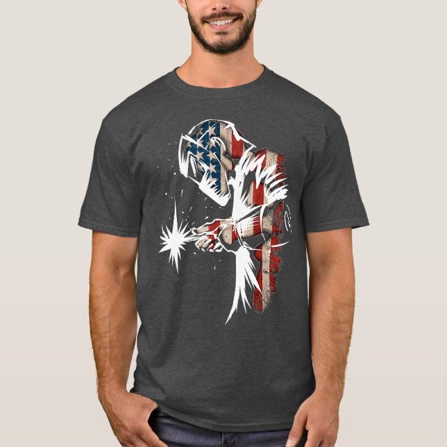 Welder American Flag USA Patriotic Welder Gift T-Shirt (Vorderseite)