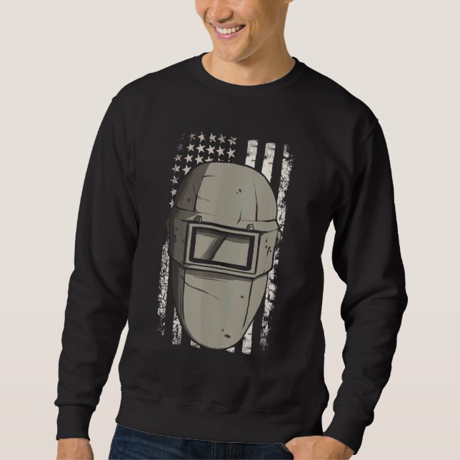 Welder American Flag Usa Patriotic Welder Mask Sweatshirt (Vorderseite)