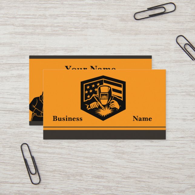 Welder Business Card Visitenkarte (Vorderseite/Rückseite Beispiel)