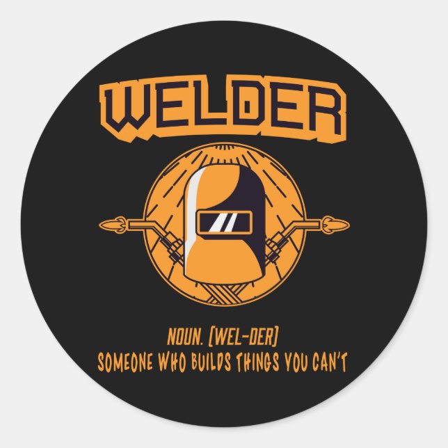 Welder Definition Funny Sticker (Vorderseite)