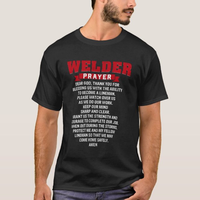 Welder Gebet Christlich Welding Opa Vater Husban T-Shirt (Vorderseite)