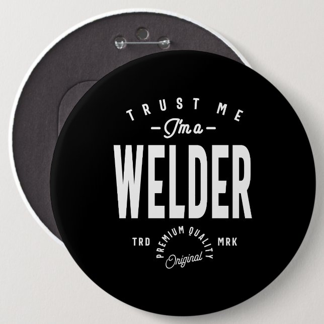 Welder Job Title Gift Button (Vorne & Hinten)