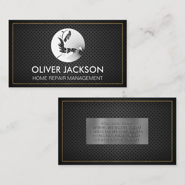 Welder | Leather Mesh Business Card Visitenkarte (Vorne/Hinten)