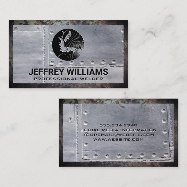 Welder | Metallrivets | Grunge Metal Visitenkarte (Vorne/Hinten)