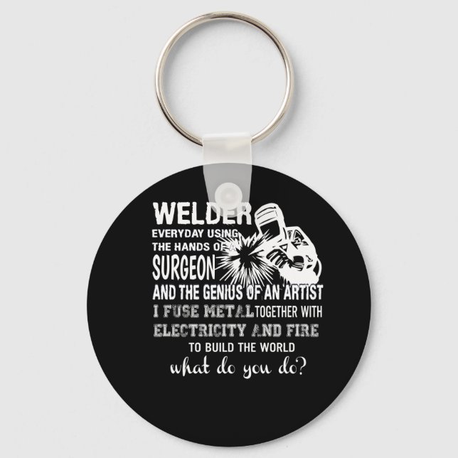 Welder mit Handchirurgen Genius Artist Schlüsselanhänger (Vorderseite)