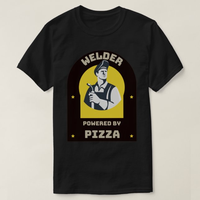 Welder mit Pizza T-Shirt (Design vorne)