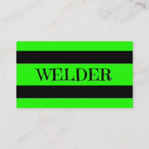 Welder Neon Green Business Card Visitenkarte