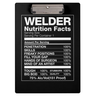 Welder Nutrition Fakten Klemmbrett