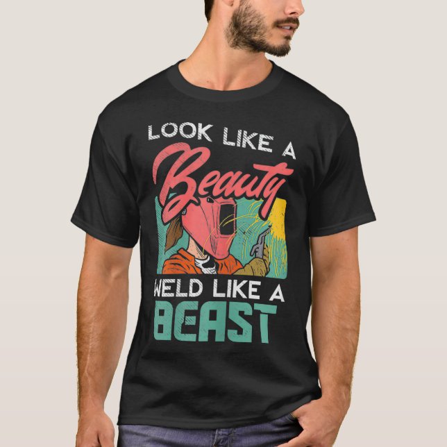 Welder Outfit für Frauen mit Schweissschweißnaht T-Shirt (Vorderseite)