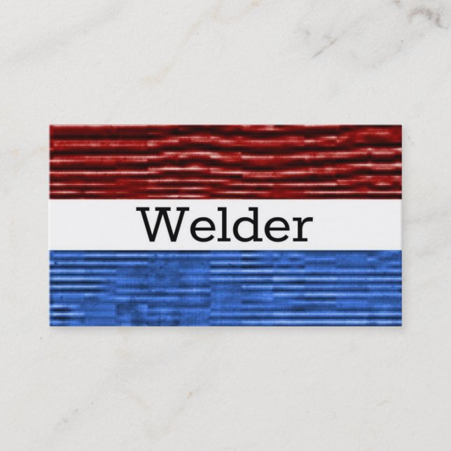 Welder Patriotic Business Card Visitenkarte (Vorderseite)