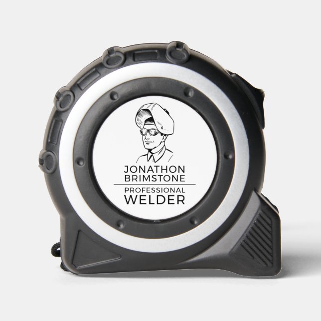 Welder Portrait Sketch, Metallarbeiter, Welder Maßband (Vorderseite)