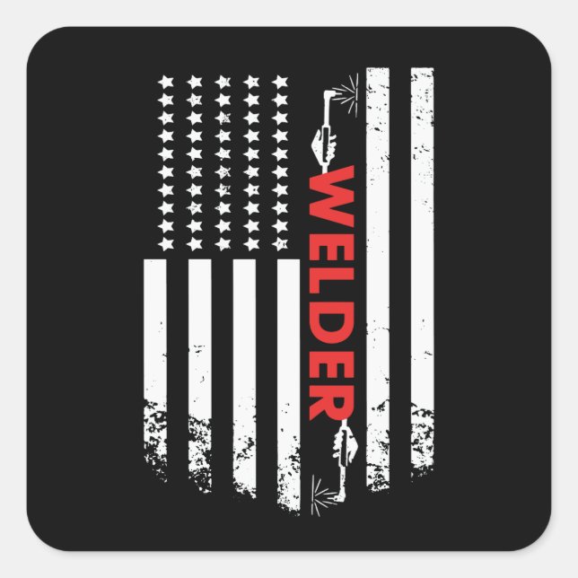 Welder Quadratischer Aufkleber (Vorderseite)