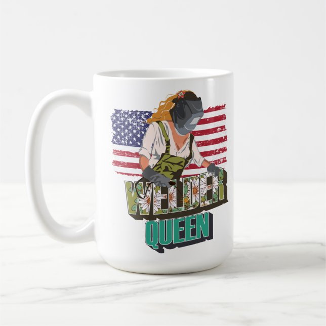 Welder Queen-Geschenk für Schweißmädchen Kaffeetasse (Links)