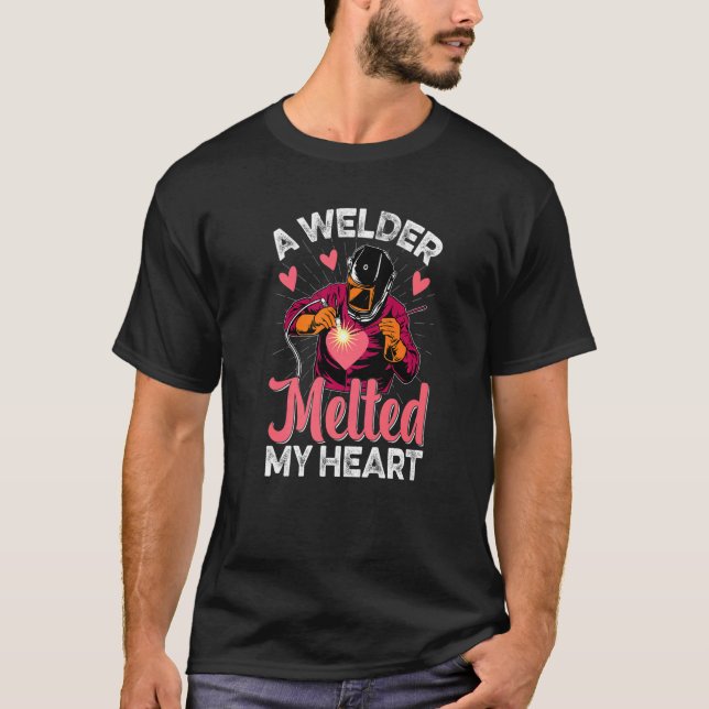 Welder schmolz My Heart Welder Ehefrau Girlfriend  T-Shirt (Vorderseite)