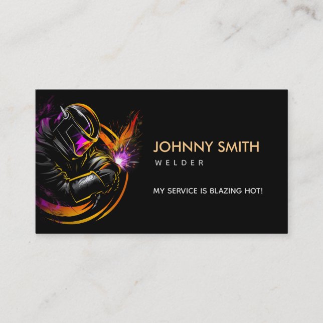 Welder Slogans Business Cards Visitenkarte (Vorderseite)