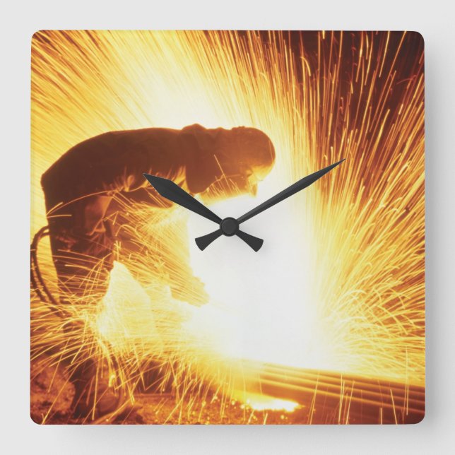 Welder Square Wall Clock Quadratische Wanduhr (Vorderseite)
