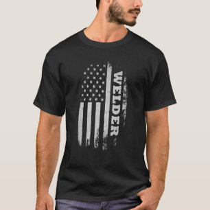 Welder USA American Flag Welder Vintage Patriotic T-Shirt