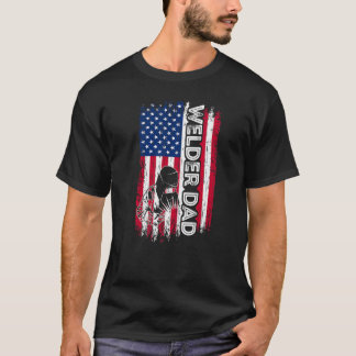 Welder Vater American Flag Welding Daddy Vaters Da T-Shirt