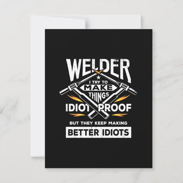 Welder versucht, Dinge herzustellen Dankeskarte (Vorderseite)