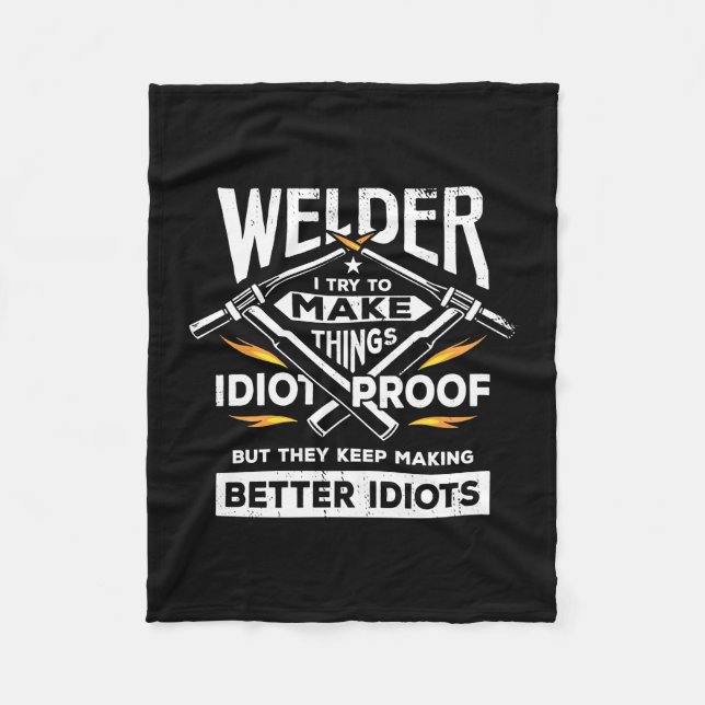 Welder versucht, Dinge herzustellen Fleecedecke (Vorderseite)