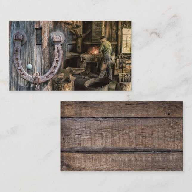 Welder Vintag Blacksmith Horseshoes Visitenkarte (Vorne/Hinten)
