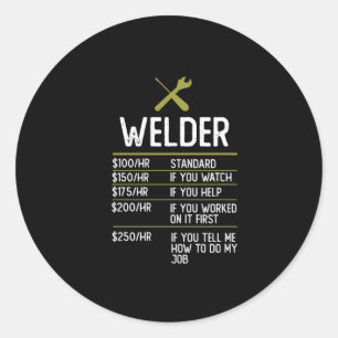 Welder Welding Geschenk Präsentation Idee Runder Aufkleber