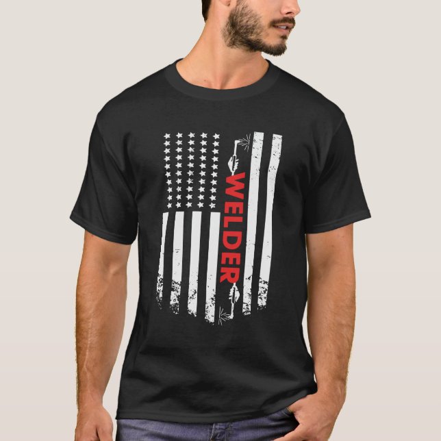 Welding - American Welder Flag T-Shirt (Vorderseite)