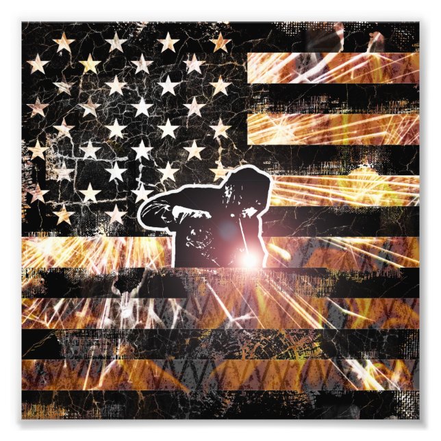 Welding Flag Sparks and Flames Fotodruck (Vorne)