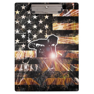 Welding Flag Sparks and Flames Klemmbrett