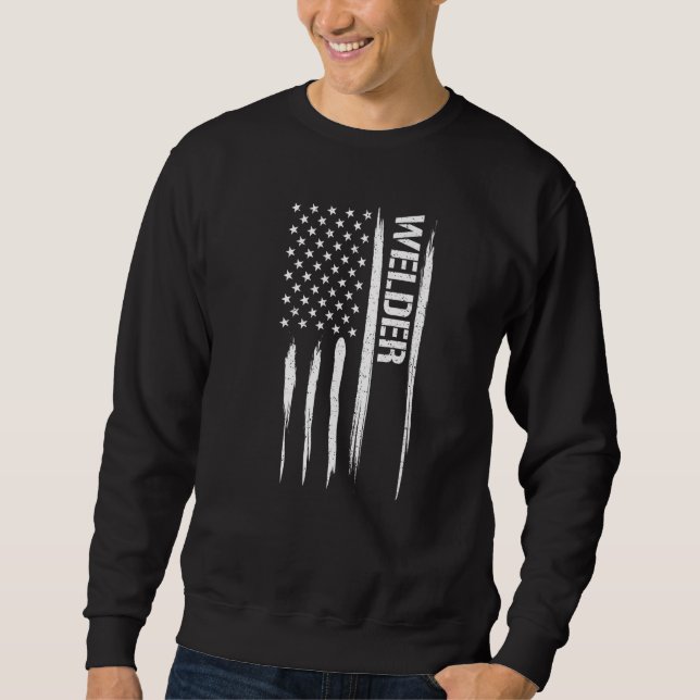 Welding Welder - American Flag Sayings Premium Sweatshirt (Vorderseite)