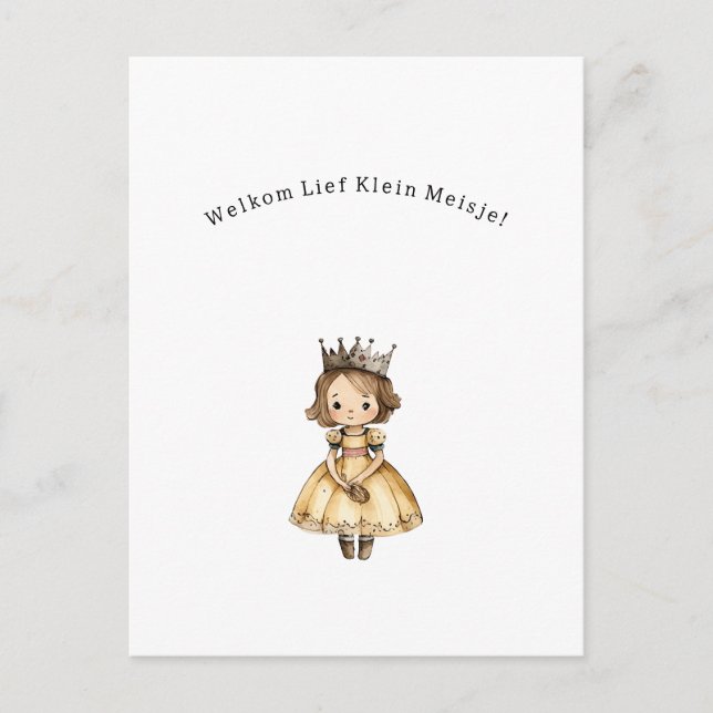 Welkom Lief Klein Meisje Nieuwe Baby Kaart Postkarte (Vorderseite)