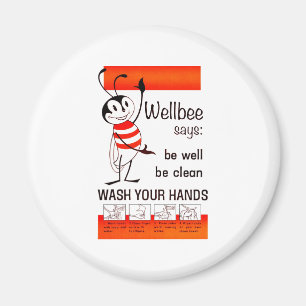 Wellbee CDC-WÄSCHE IHR HANDanzeige-Plakat Magnet