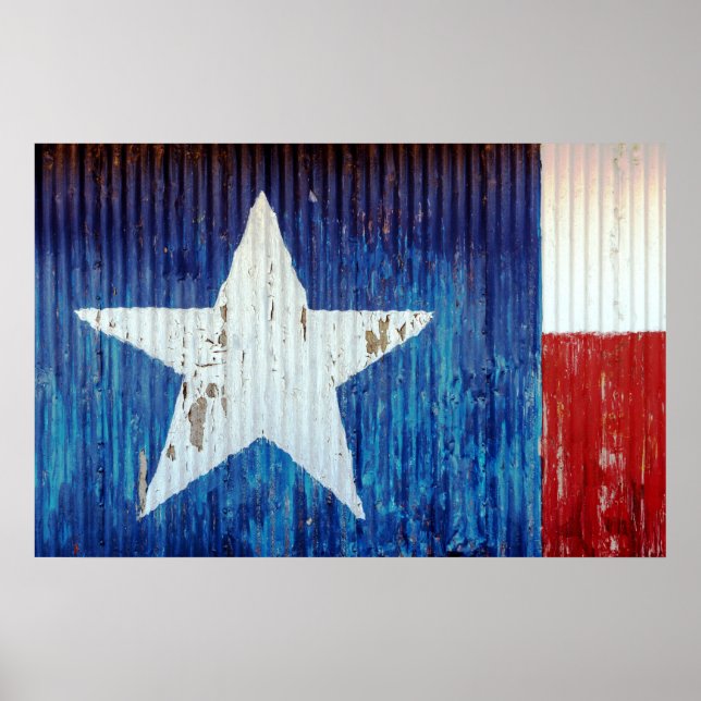 Wellblech Metal Texas Flag Poster (Vorne)