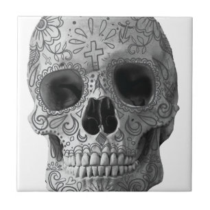 Wellcoda 3D Schädel-Horror-Gesichts-Azteke-Kopf Fliese