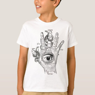 Wellcoda Illuminati Kompass-Schlangen-Hand T-Shirt