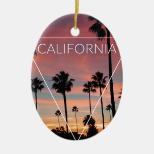 Wellcoda Kalifornien Palm Beachsun-Frühling Keramikornament