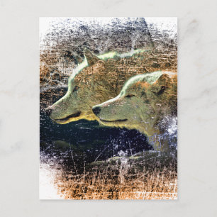 Wellcoda Wild Nature Wolf Pack Lone Gray Postkarte
