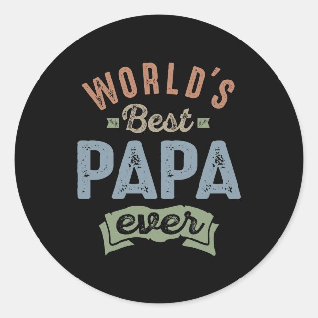 Wellds Best Papa Runder Aufkleber (Vorderseite)