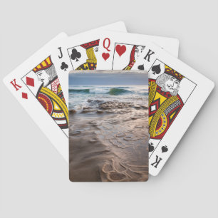Welle bricht auf dem Strand, Kalifornien Spielkarten