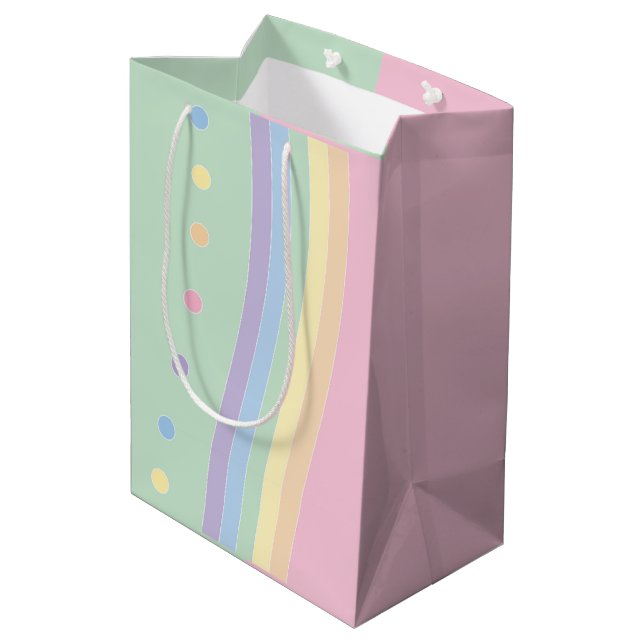 Welle der Freude (Fluss) Mittlere Geschenktüte (Rückseite Schrägansicht)