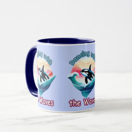 Welle der Freude: Orca springt in Aqua-Gewässern Tasse