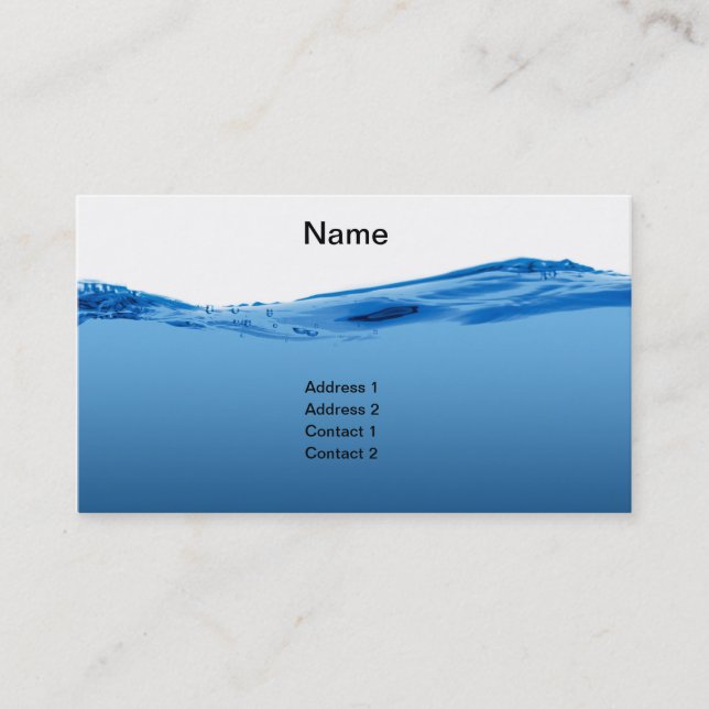 Welle des blauen Wassers Visitenkarte (Vorderseite)
