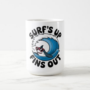 Welle hoch, Flossen raus - Cooles Surfer-Design Kaffeetasse