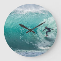 Welle, Surfer, schöne Landschaftswand Uhr
