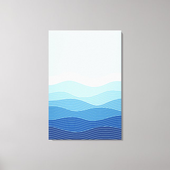 Wellen Abstrakte Minimalistische Zusammensetzung Leinwanddruck (Vorderseite)
