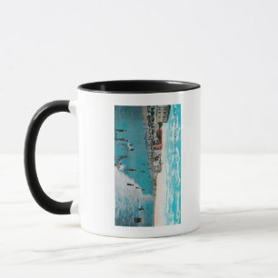 Wellen am Ocean BeachLong Beach, CA Tasse