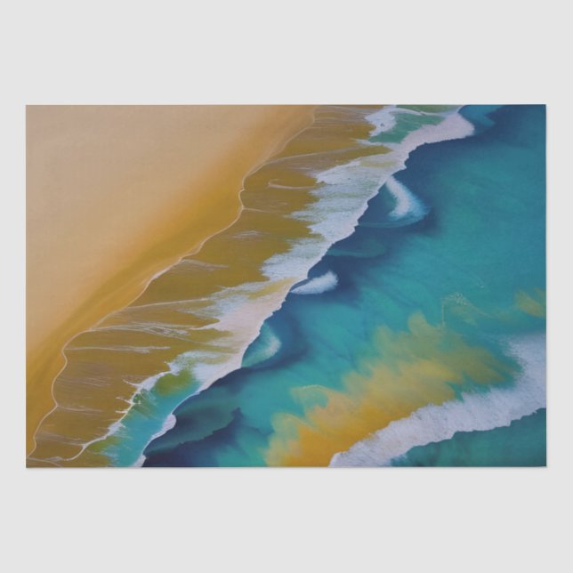 Wellen an einem Sandstrand Seidenpapier (Vorderseite)